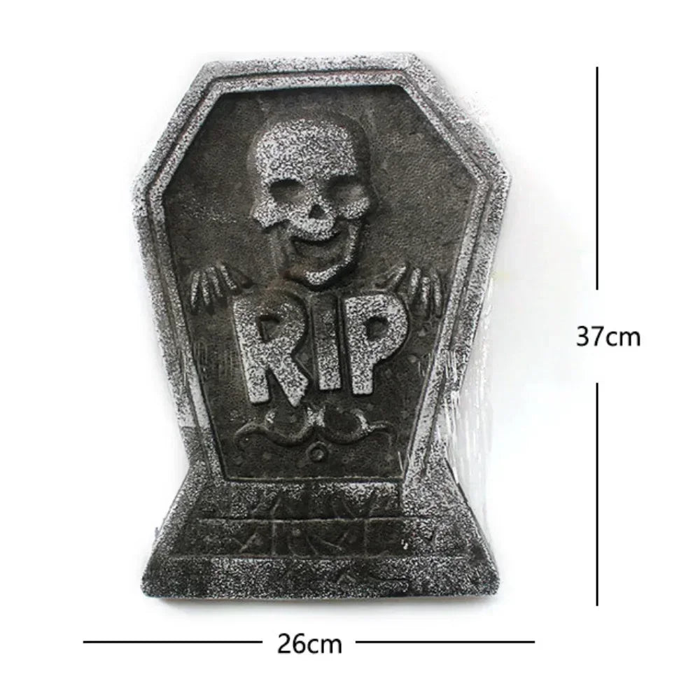 4pcs Foam Skeleton Rip Tombstone Halloween Party Decoration Grave Bat Horror House Prop Decor Ornament Halloween Party Supply