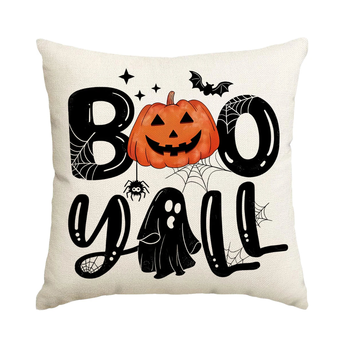 1pc/4pcs Halloween decoration pillow cover, trick or treat cushion cover, ghost, pumpkin head, bat decoration sofa cushion cover