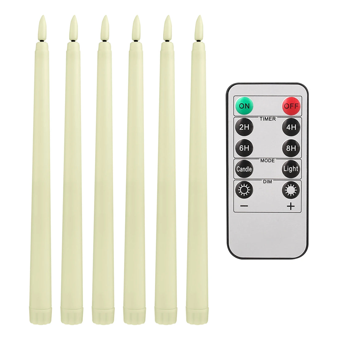 Flameless Taper Candles with Remote Control Flickering LED Candles Taper Warm White Light LED Candlesticks for Christmas Wedding