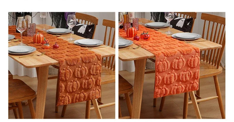 Halloween Table Runner ,Fall Pumpkin Ghost Decorations Party and Dining Decorations Fall Thanksgiving Dining Table Harvest Decor