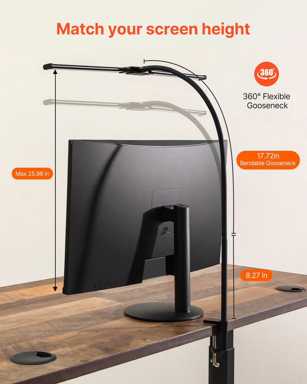 Double Head LED Clamp Desk Lamp – Adjustable Bright Lighting