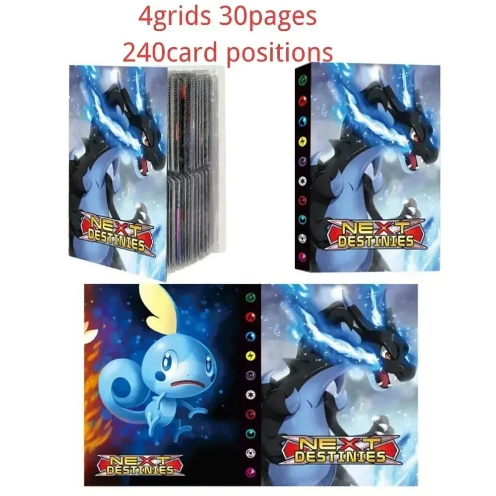 240PCS Pok é mon Cards Album Book Cartoon Anime Charizard Pikachu Game Card VMAX GX EX Holder Collection Binder Folder Toy Gift