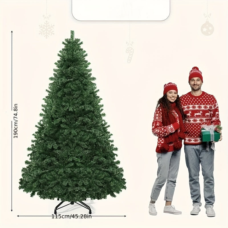 1pc 6.5ft Super Dense PET Material Artificial Christmas Tree