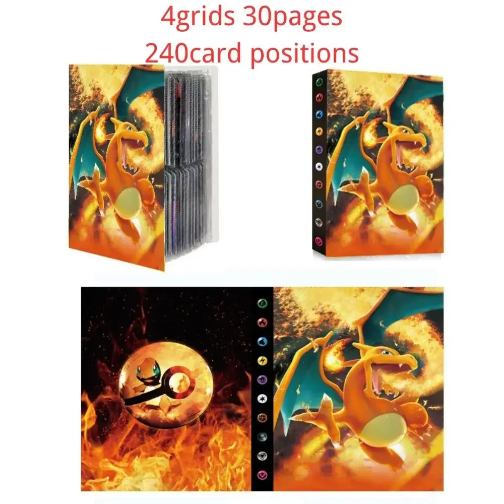 240PCS Pok é mon Cards Album Book Cartoon Anime Charizard Pikachu Game Card VMAX GX EX Holder Collection Binder Folder Toy Gift