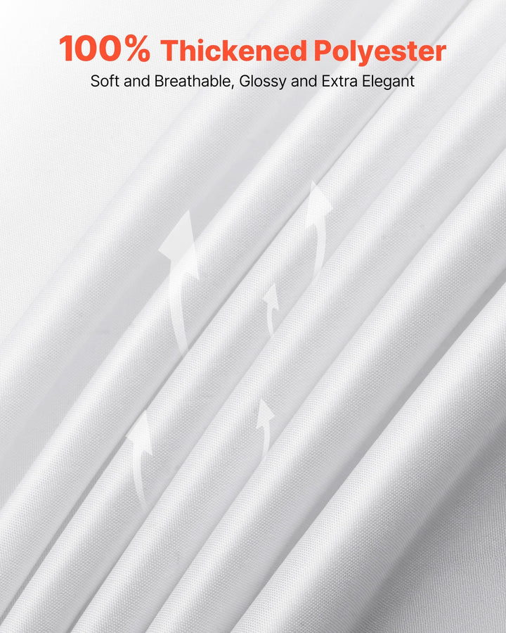White Round Polyester Tablecloth – 2 Pack, 120 Inch