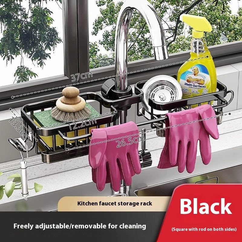 Aluminum Sink Faucet Storage Rack