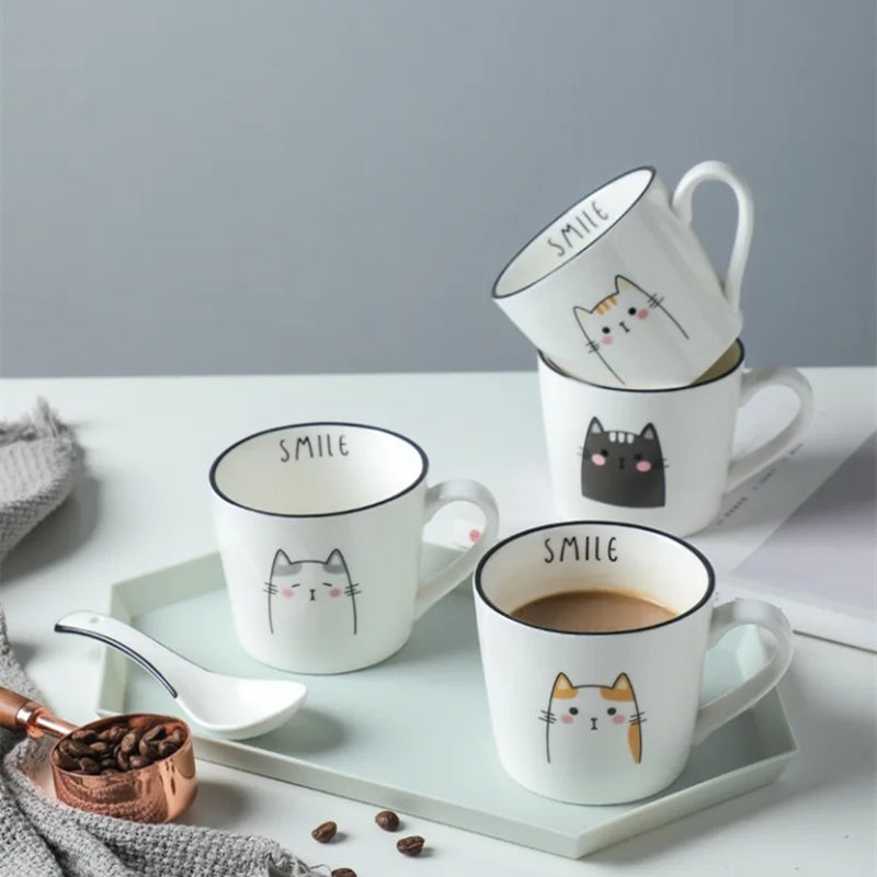 Cartoon Cat Ceramic Coffee Mug