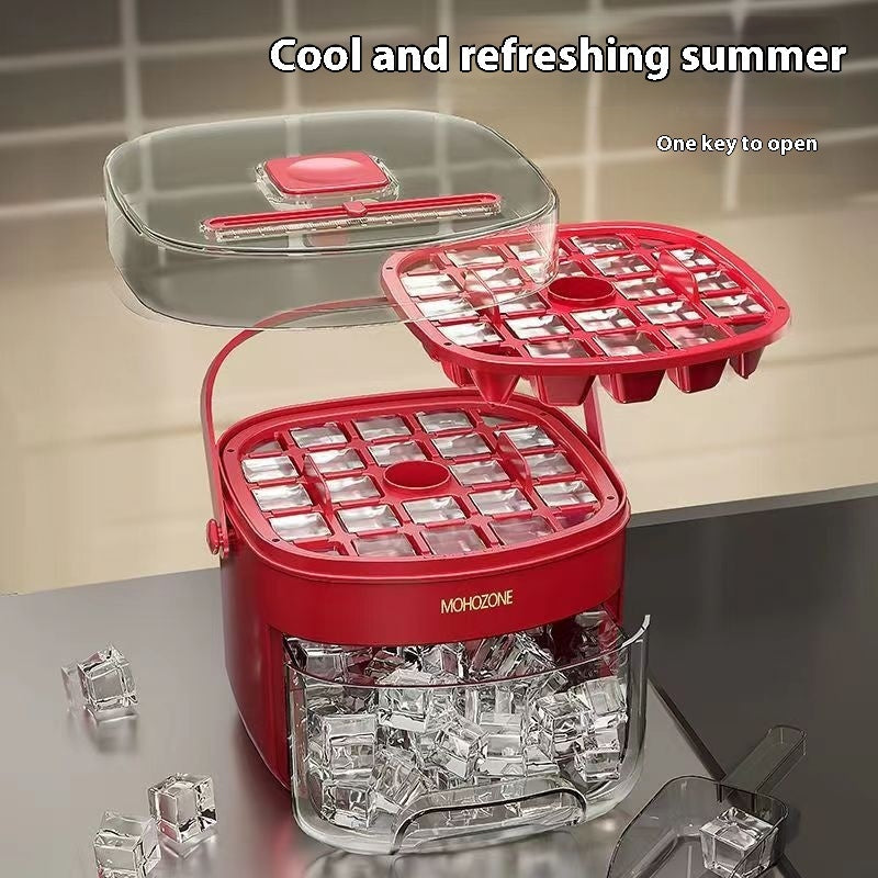 Press-type Convenient Outdoor Portable Ice Tray Large Capacity Ice Bucket